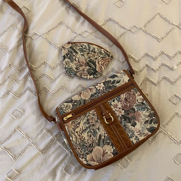 retro floral tapestry purse and pouch - Picture 1 of 15